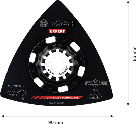 Bosch EXPERT -hiomalevy AVZ 90 RT2, kovametalliterä 90 mm.