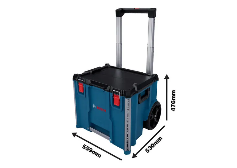 Bosch L-BOXX Contractor 476 -kantolaukku pyörillä ja kahvalla.