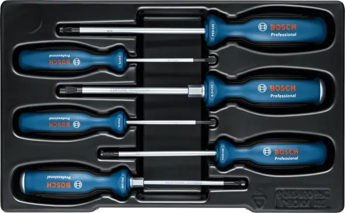 Bosch -ruuvimeisselisarja SL/PH/PZ/TX 6-osainen monikomponenttikahvoilla.