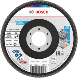 Bosch X451 -lamellihiomalaikka 115 mm G40 monimateriaalille.