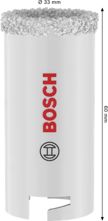 Bosch 33 mm:n tiilen ja pehmeiden laattojen reikäsaha, pituus 60 mm.