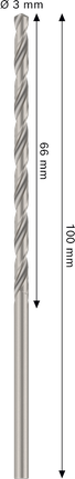 Bosch PRO Metal HSS-G 3 mm:n kierukkaporanterä, pituus 100 mm.