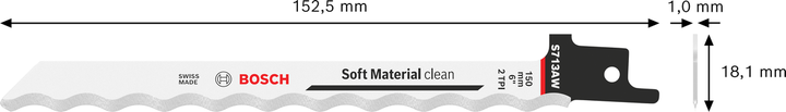 Bosch S 713 AW puukkosahanterä pehmeille materiaaleille.