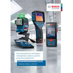 Bosch Professional -työkaluja: laser, mittalaite ja lämpökamera, kaikki mustia ja sinisiä.