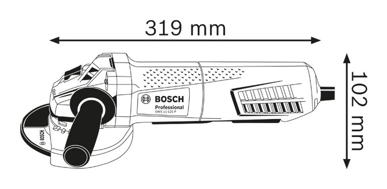 Diagramme de vue latérale dimensionnée.