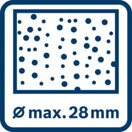 Diamètre de perçage maxi dans le béton 28 mm 