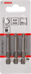 Jeu d'embouts de tournevis hexagonaux Bosch 4 mm, longueur 49 mm.