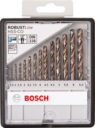 Set de forets hélicoïdaux HSS au cobalt, ProBox 19 pièces - Bosch  Professional