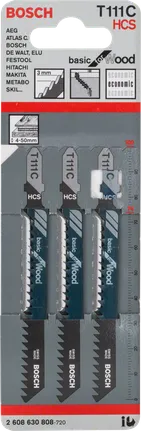 Lames de scie sauteuse Bosch T 111 C, lot de 3.