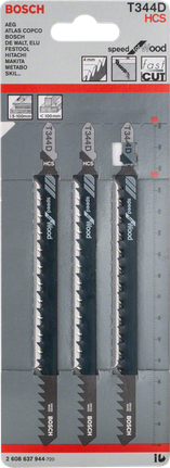 Lame de scie sauteuse Bosch T 344 D pour une coupe rapide du bois.