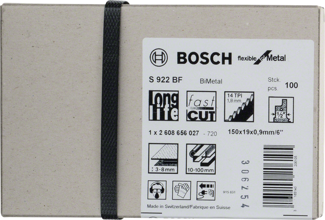 Lames de scie sabre S 922 BF Flexible for Metal BOSCH 2608656014 - BOSCH -  2608656014