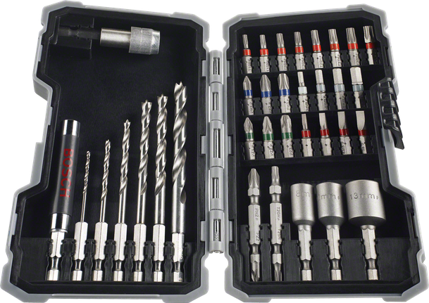 Coffret Bosch de 35 embouts de perçage et de vissage HSS.