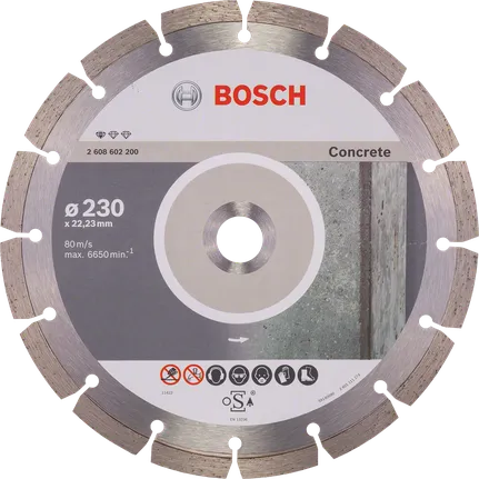 Disque à tronçonner diamanté Bosch Standard pour béton 230 mm.