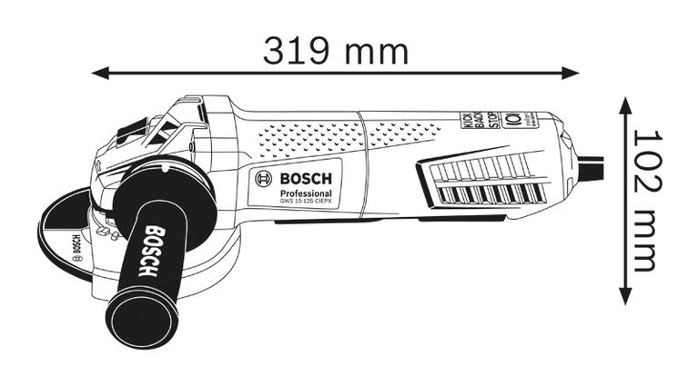 Diagramme des dimensions de l'outil.