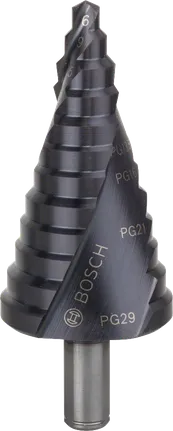 Foret étagé Bosch HSS-AlTiN pour trous de 6 à 37 mm.