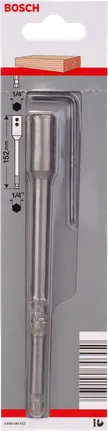 Rallonge Bosch à tige hexagonale 1/4" pour mèches plates Self Cut Speed, 152 mm.