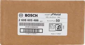 Disque de ponçage en fibre Bosch R444 Expert pour métal, grain 60.