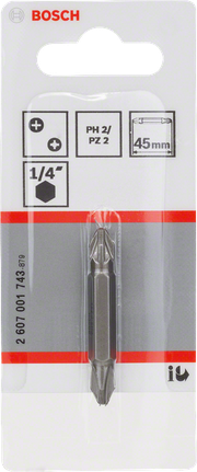 Embout de tournevis double Bosch PH2 PZ2 45 mm.