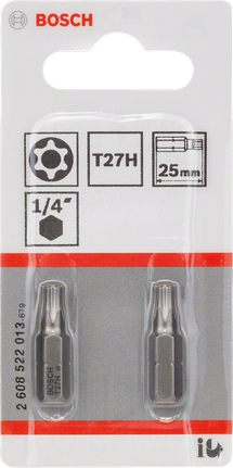Embouts de tournevis Bosch T27H Security-Torx® 25 mm.