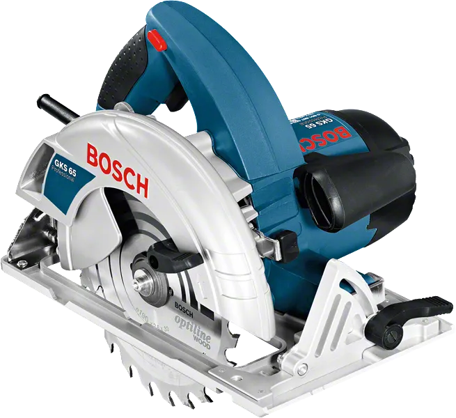 Scie circulaire portative Bosch GKS 65 pour la coupe du bois.