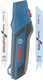 Ensemble de poignées de scie Bosch avec lames pour bois et métal.