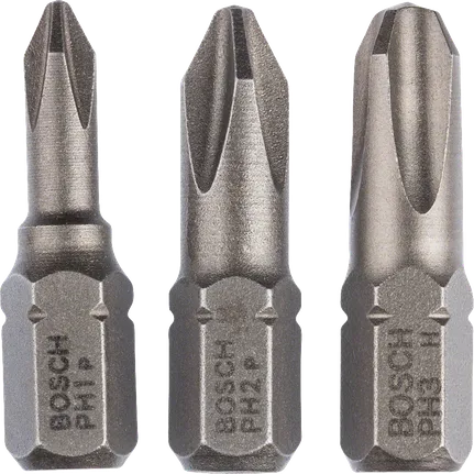 Ensemble d'embouts de tournevis extra durs Bosch PH1 PH2 PH3 3 pièces.