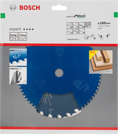 Lame de scie circulaire Bosch Expert pour bois 160 mm pour des coupes nettes.