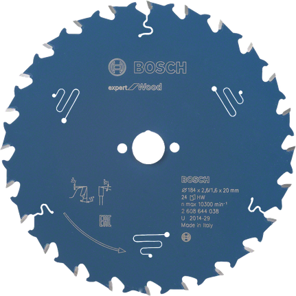 Lame de scie circulaire Bosch Expert pour bois 184 mm.