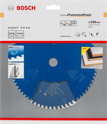 Lame de scie circulaire Bosch Expert pour panneaux stratifiés 190 mm.