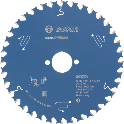 Lame de scie circulaire Bosch Expert pour bois de 180 mm.