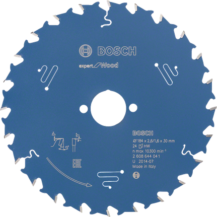 Lame de scie circulaire Bosch Expert pour bois 184 mm.