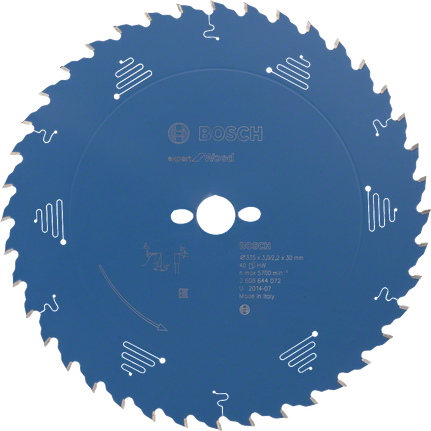 Lame de scie circulaire Bosch Expert pour bois, diamètre 335 mm.