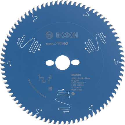 Lame de scie circulaire Bosch Expert pour Bois 260mm 80 dents.