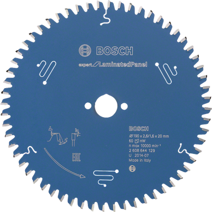 Lame de scie circulaire Bosch Expert pour panneaux stratifiés.
