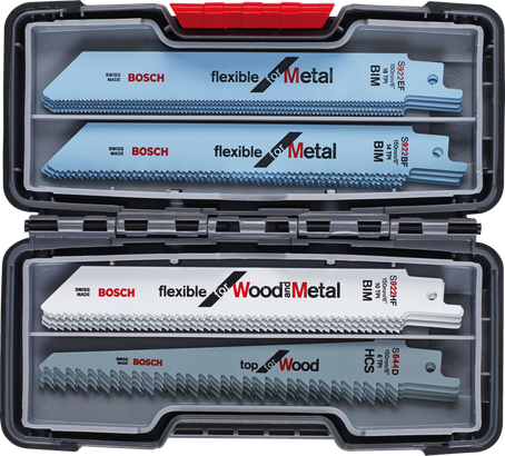 Kit de 20 lames de scie sabre à métaux et à bois, Tough Box - Bosch  Professional