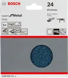 Papier abrasif Bosch F550, paquet de 5 pour métal, grain 24.