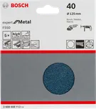 Papier abrasif Bosch F550, grain 40, lot de 5, 125 mm.