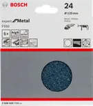 Paquet de 5 feuilles abrasives Bosch F550, grain 24, 125 mm.