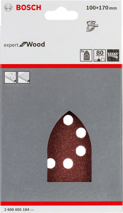 Jeu de 5 feuilles abrasives Bosch C430, grain 80.