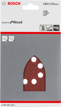 Jeu de 6 feuilles abrasives Bosch C430 pour bois 100x170mm.