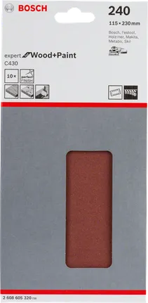 Feuilles abrasives Bosch C430 grain 240, paquet de 10.