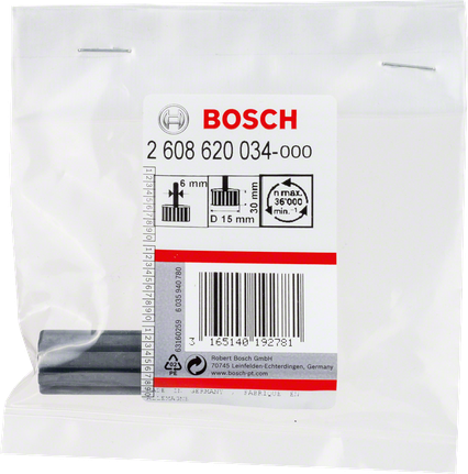 Tige Bosch pour manchons de ponçage de 15 mm de diamètre.