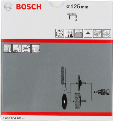 Kit de polissage Bosch S24 8 pièces, diamètre 125 mm.