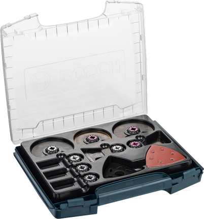 Coffret Bosch i-BOXX Pro 34 pièces pour l'aménagement intérieur.