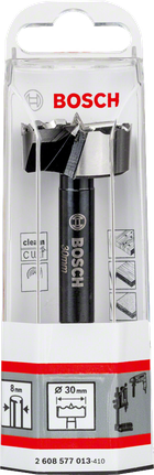 Mèche Forstner Bosch 30 mm pour une coupe nette du bois.