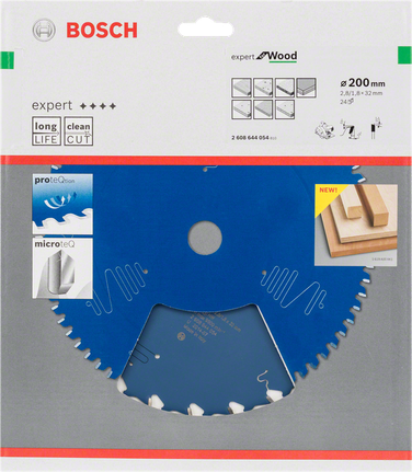 Lame de scie circulaire Bosch Expert pour bois 200 mm pour des coupes nettes.