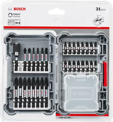 Bosch Accessories Kit d'embouts de tournevis 35 pièces (Pick and Click,  accessoires pour visseuse à percussion, avec embouts et porte-embouts