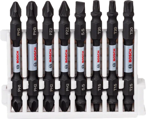 Pack d'embouts de tournevis Bosch Impact Control, ensemble de 8 pièces.