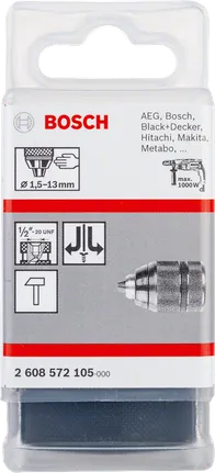 Mandrin de perçage sans clé Bosch 1,5–13 mm pour plusieurs marques.