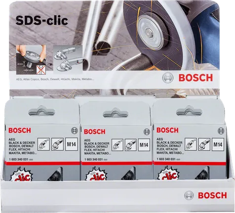 Présentoir d'écrous Bosch SDS clic 15 pièces, épaisseur 13 mm.